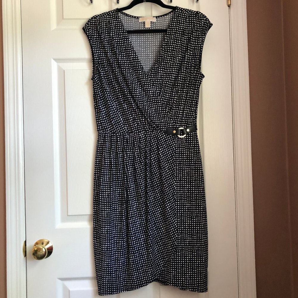 Michael Kors Faux Wrap Patterned Mini Dress